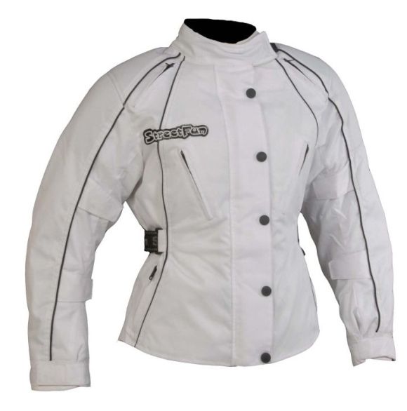 Damen Motorrad Jacke Motorradjacke  Weiß  Gr. S bis XL