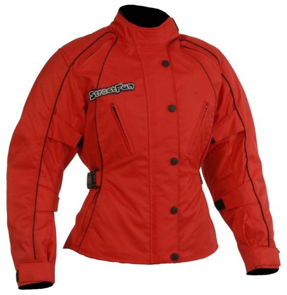 Damen Motorrad Jacke Motorradjacke  Rot  Gr. S bis XL