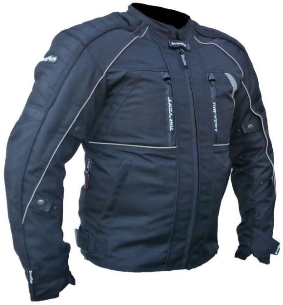Streetfun Textil Motorrad Jacke Motorradjacke Schwarz Gr. M - XXL