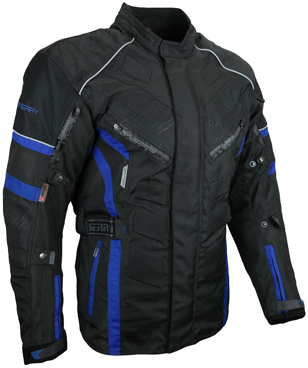 Herren Touren Motorradjacke Textil Heyberry schwarz blau Gr. M - 3XL