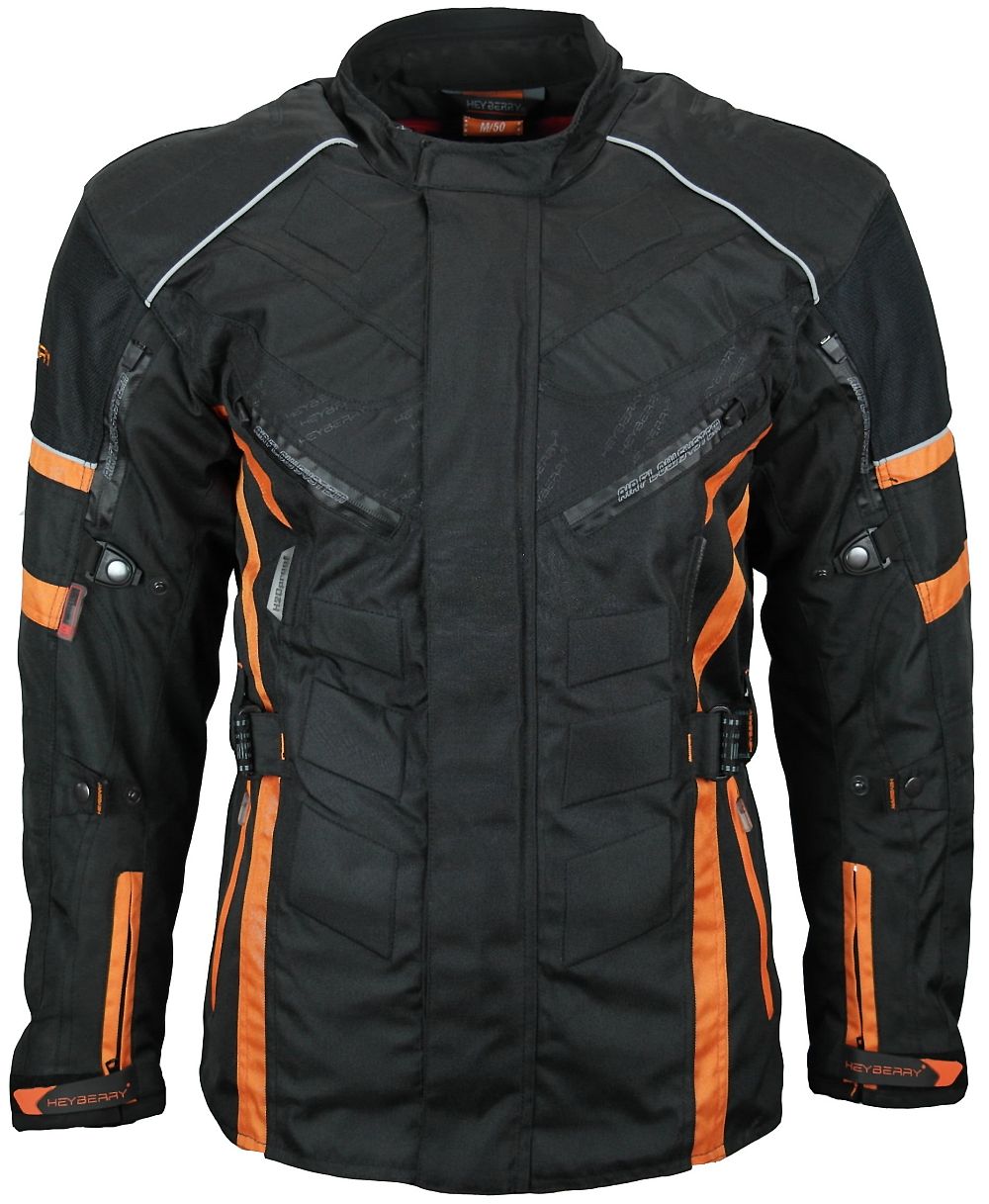 L HEYBERRY Herren Touren Motorradjacke Textil schwarz orange Gr 