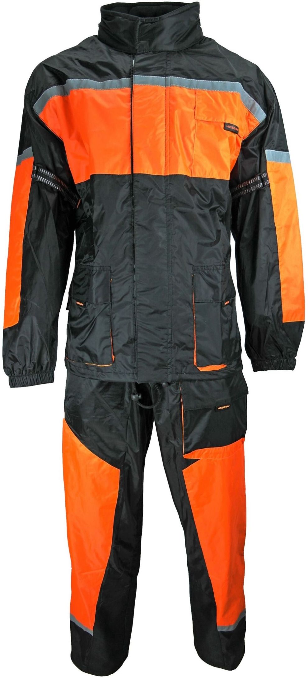 Motorrad Regenkombi Regenhose Regenjacke schwarz neon orange Gr. S - 7XL