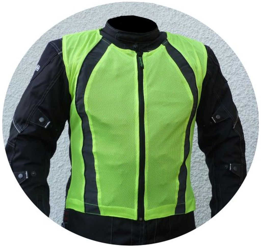 Motorrad Warnweste Sicherheitsweste Reflektorweste neon gelb Gr. S - 3XL