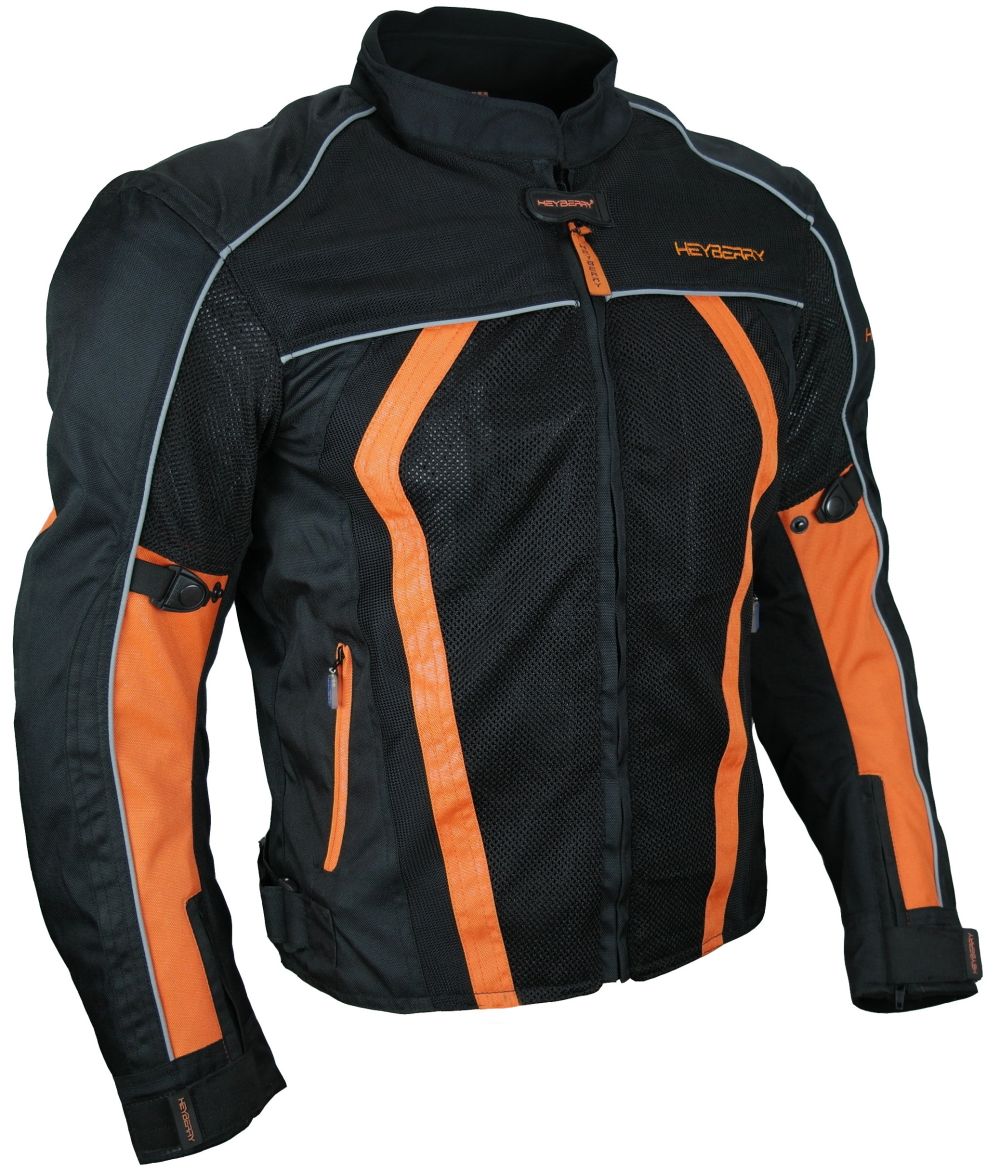 Sommer Motorradjacke Airmesh Motorrad Jacke Schwarz Orange Gr. M - XXL