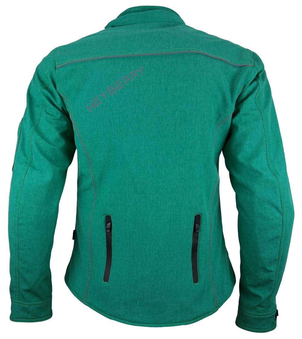 Heyberry Damen Soft Shell Jacke Motorradjacke Textil grün meliert S M L XL XXL
