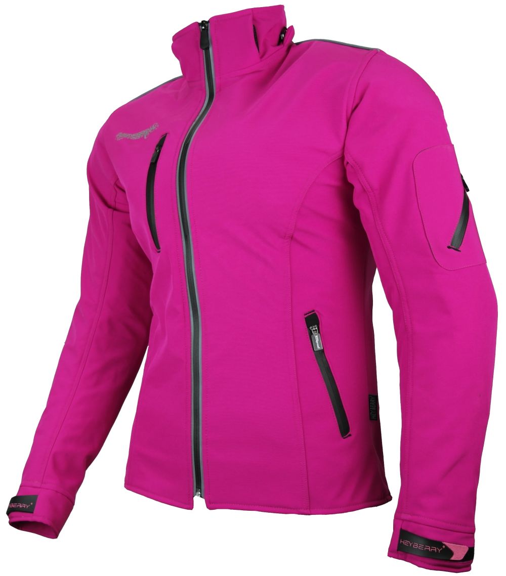 Heyberry Damen Soft Shell Jacke Motorradjacke Textil Pink XXL