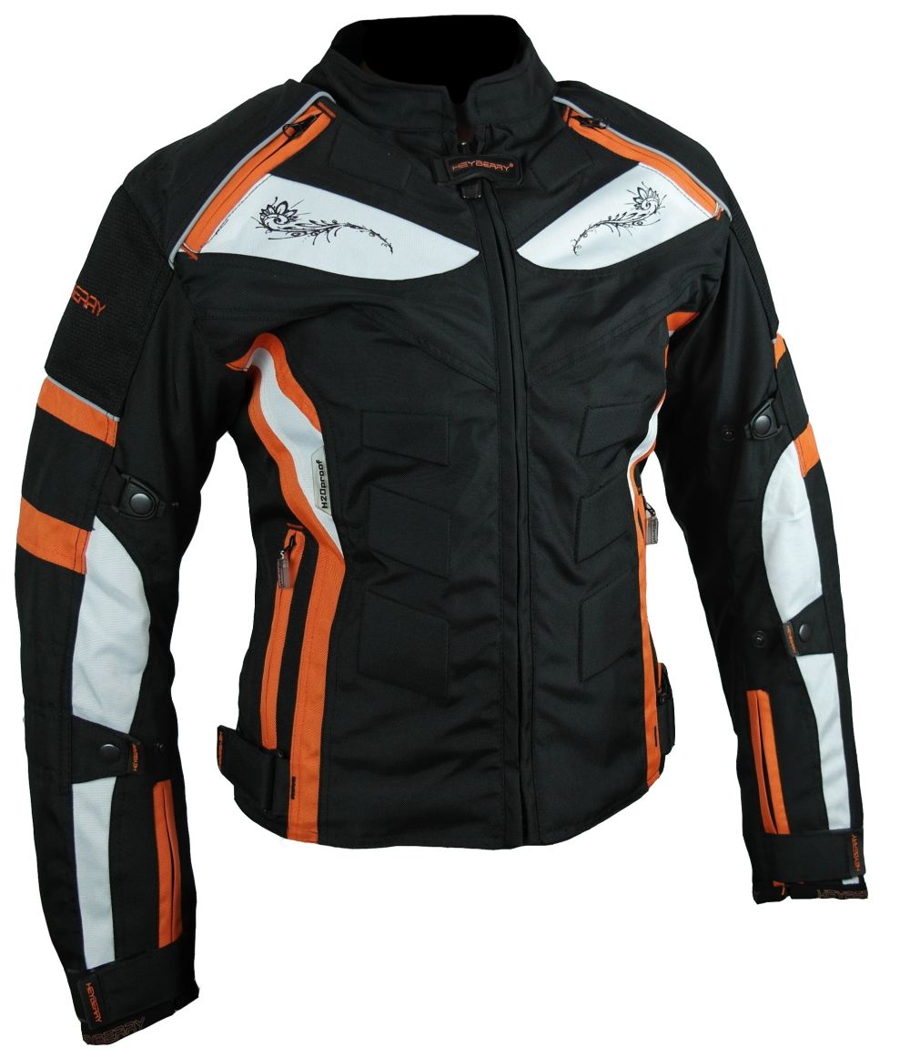HEYBERRY Herren Touren Motorradjacke Textil schwarz orange Gr L 