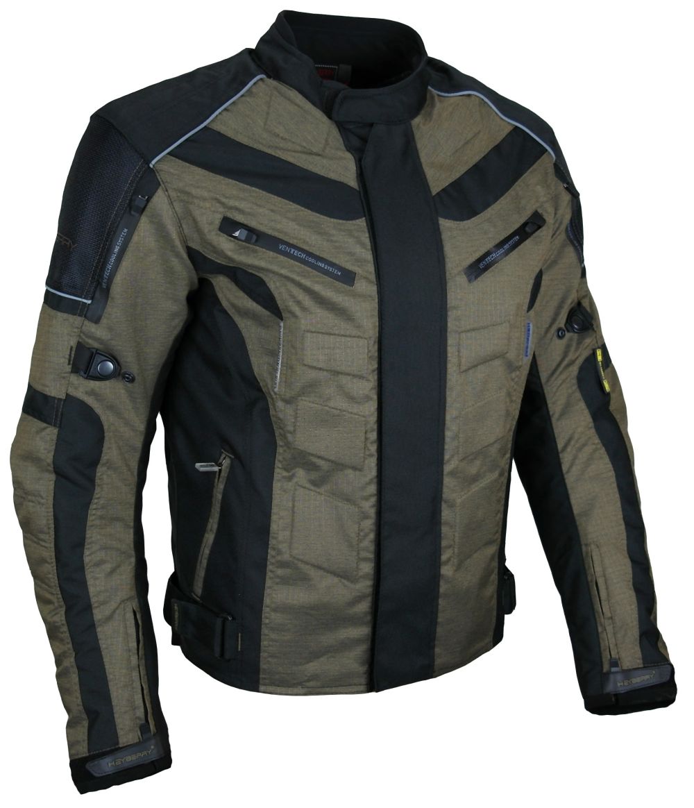 Kurze Textil Motorrad Jacke Motorradjacke Schwarz Braun Gr. M - 3XL