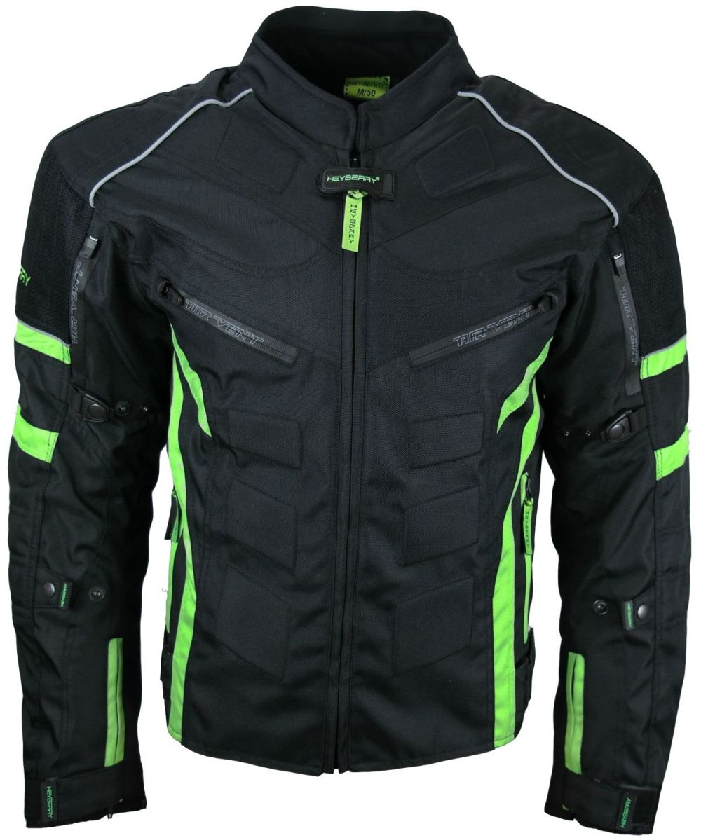 Motorrad Textil Jacke Motorradjacke kurz grün schwarz weiss M L XL XXL XXXL 4 XL 