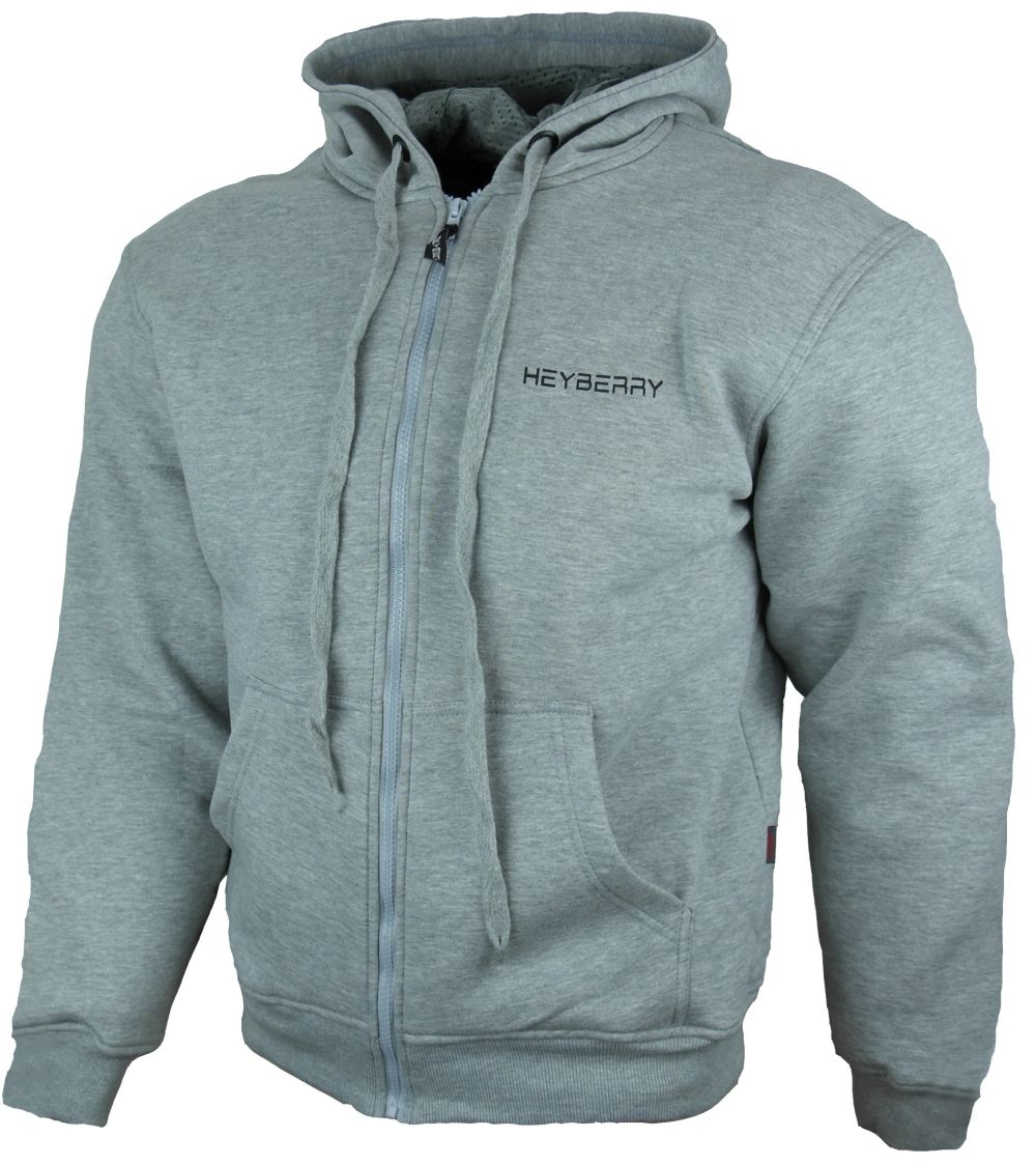 Heyberry Hoody Motorradjacke Roller Jacke Hoodie mit Aramid Grau Gr. M - 3XL