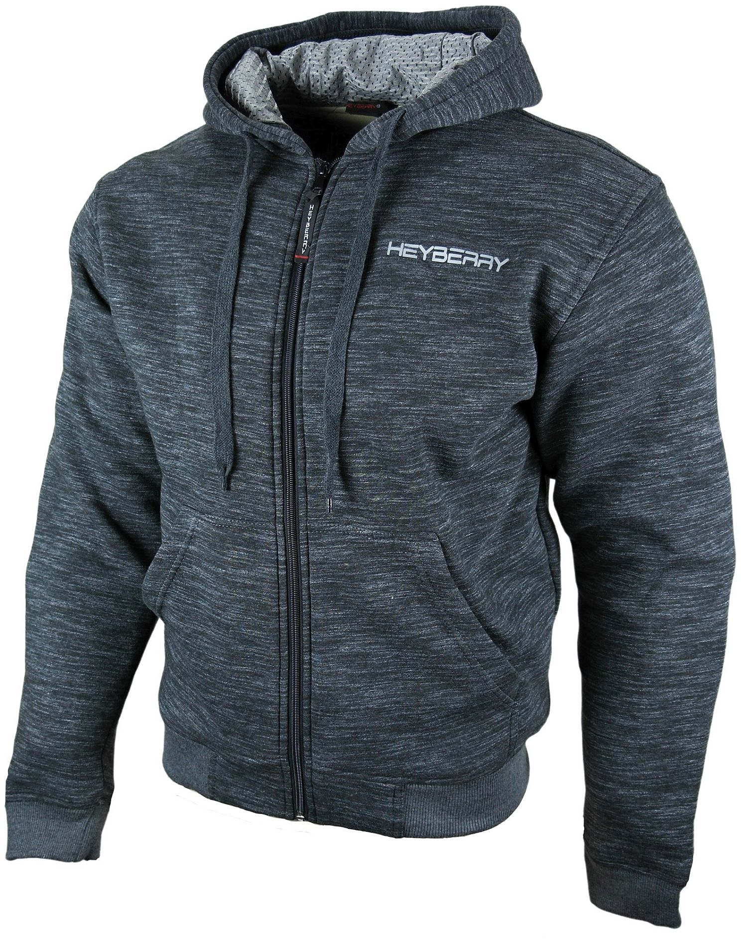Heyberry Hoody Motorradjacke Roller Jacke Hoodie mit Aramid Graumeliert Gr M-3XL