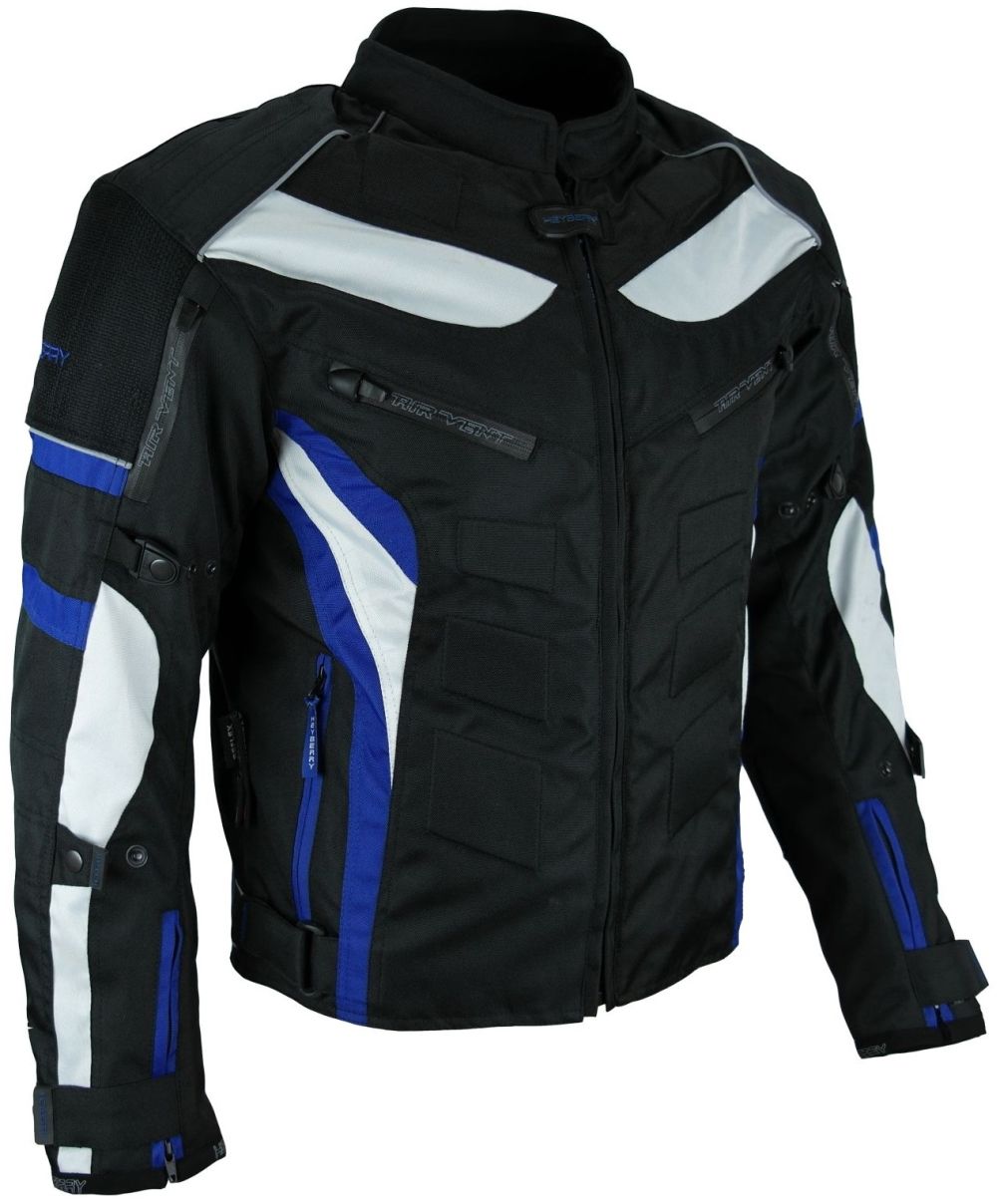 Heyberry Textil Motorrad Jacke Motorradjacke Schwarz Blau M bis 3XL