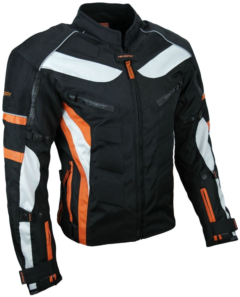 Heyberry Textil Motorrad Jacke Motorradjacke Schwarz Orange Gr XL