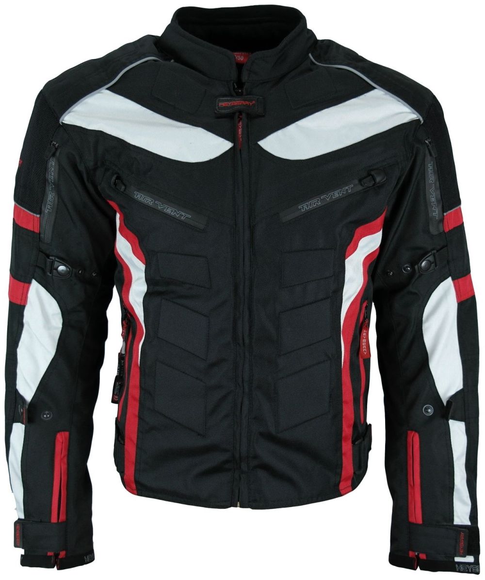 HEYBERRY Touren Motorrad Jacke Motorradjacke Textil schwarz rot Gr.3XL