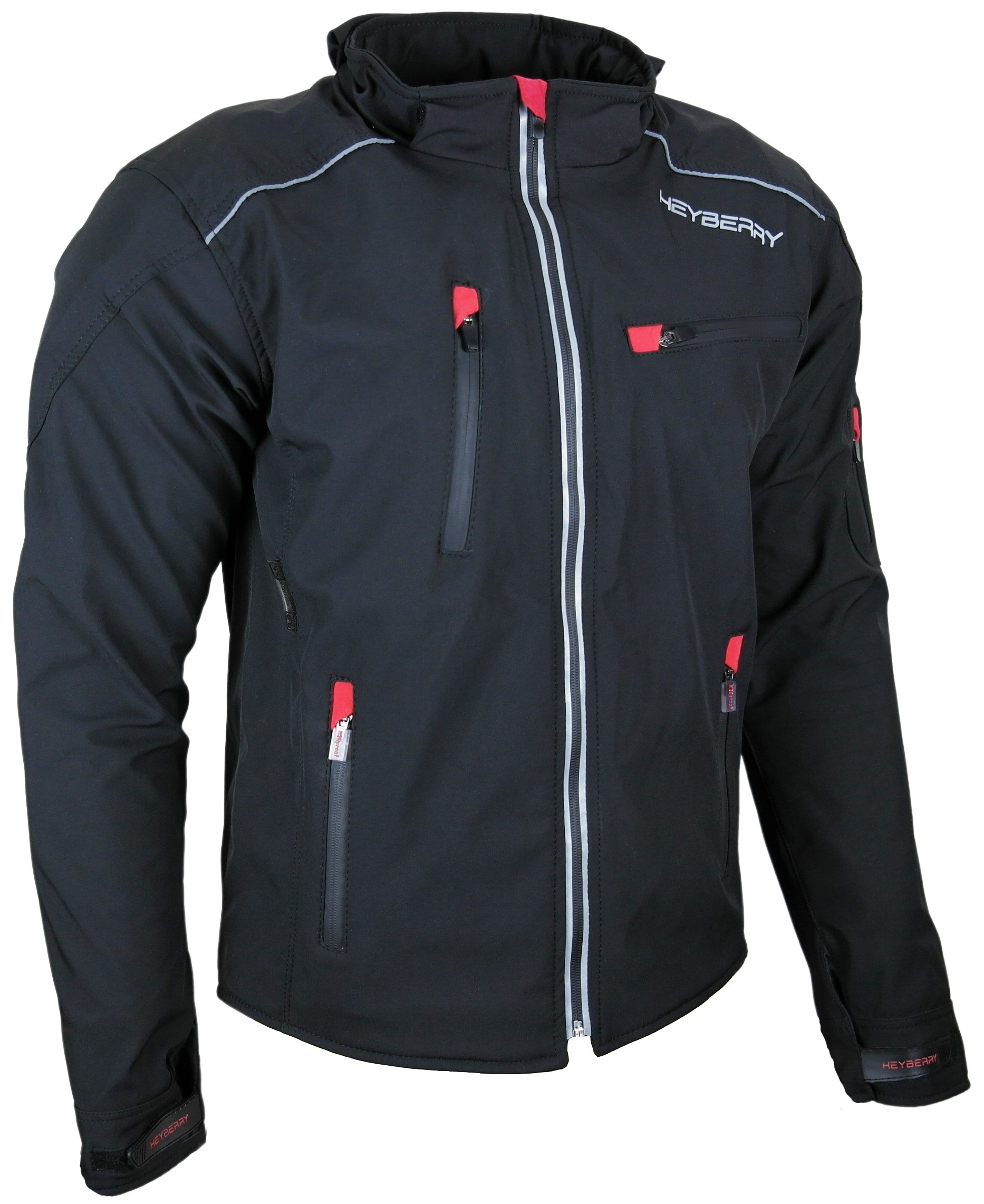 Heyberry Soft Shell Motorradjacke Textil Schwarz Gr. M - 7XL