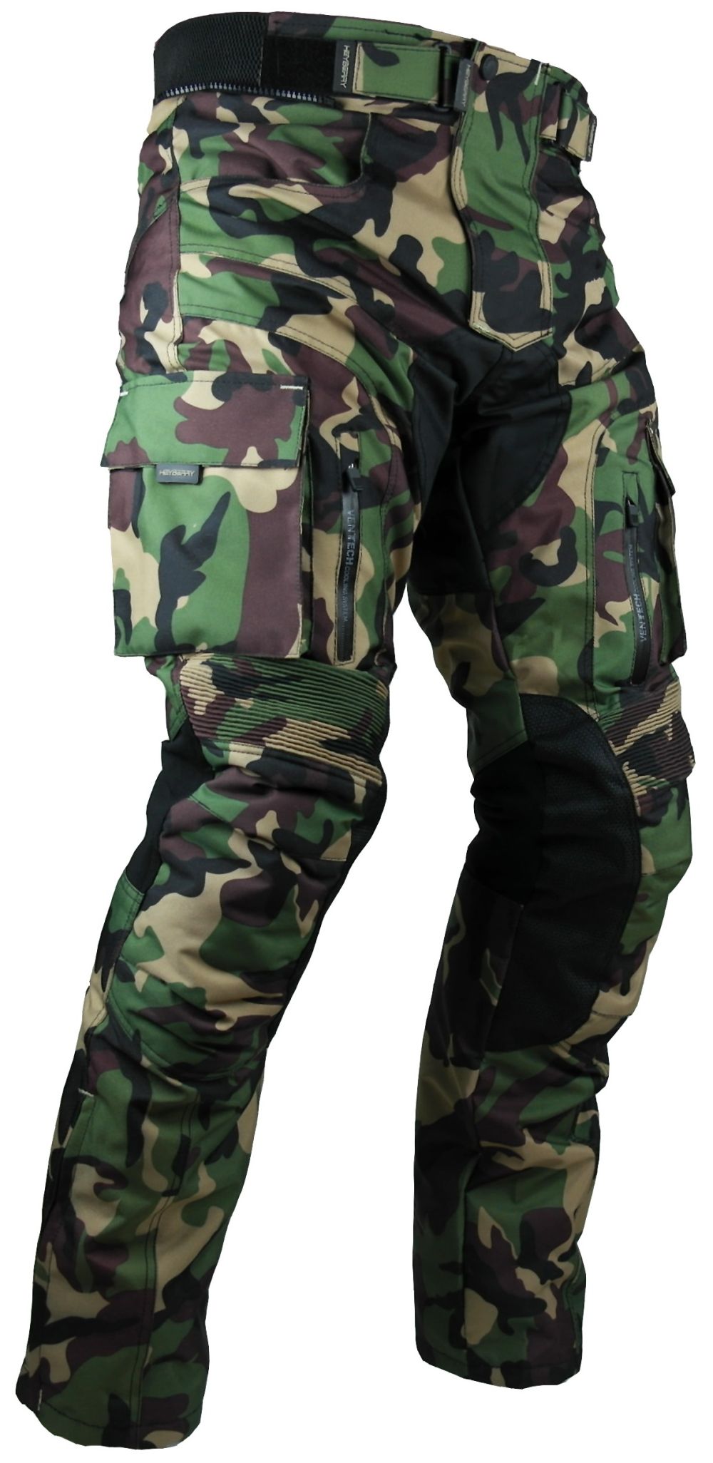 Heyberry Motorrad Hose camouflage grün mit Oberschenkeltaschen Gr. M - 7XL