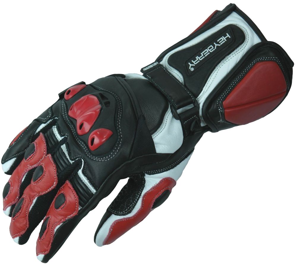 Motorradhandschuhe Leder Motorrad Handschuhe schwarz rot Gr. M L XL 2XL