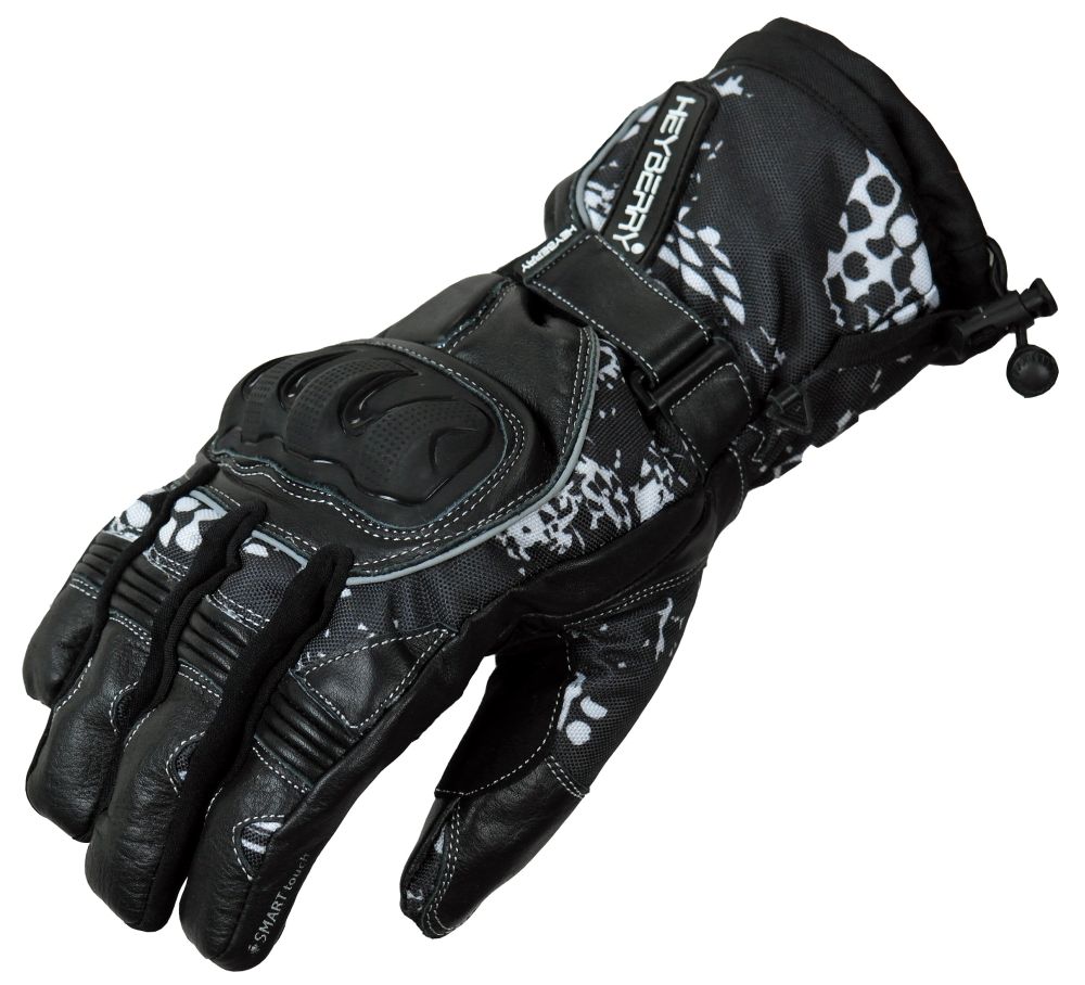 Heyberry Winter Motorradhandschuhe gefüttert schwarz weiß Gr. M L XL XXL