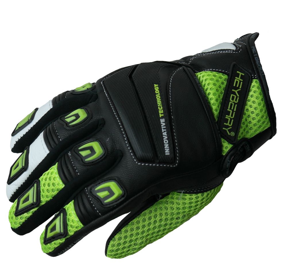 Heyberry Motorrad Handschuhe Motorradhandschuhe Sommer schwarz neon M L XL