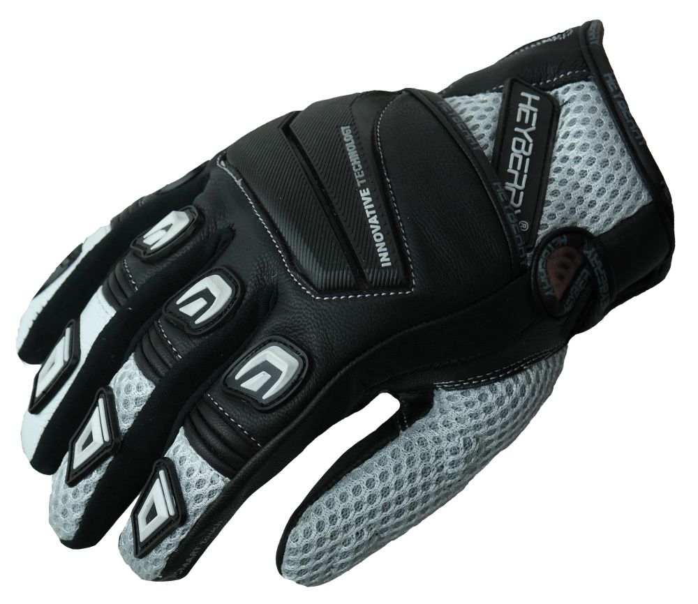 Heyberry Motorrad Handschuhe Motorradhandschuhe Sommer schwarz weiß M L XL