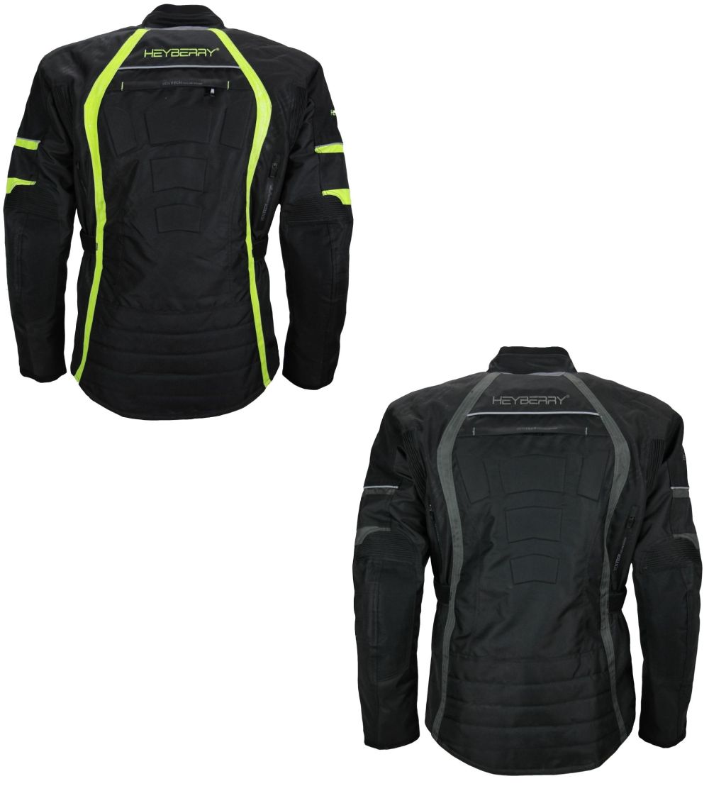 Herren Touren Motorradjacke Textil Heyberry fluorgrün schwarz grau Gr M 3XL