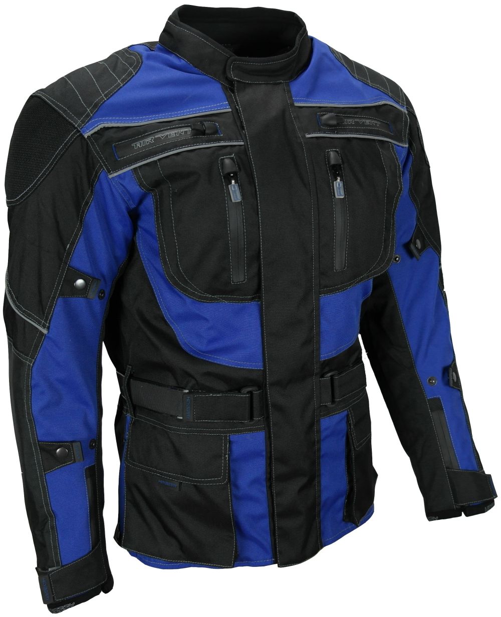 Heyberry Touren Motorrad Jacke Motorradjacke Textil schwarz blau M - 3XL