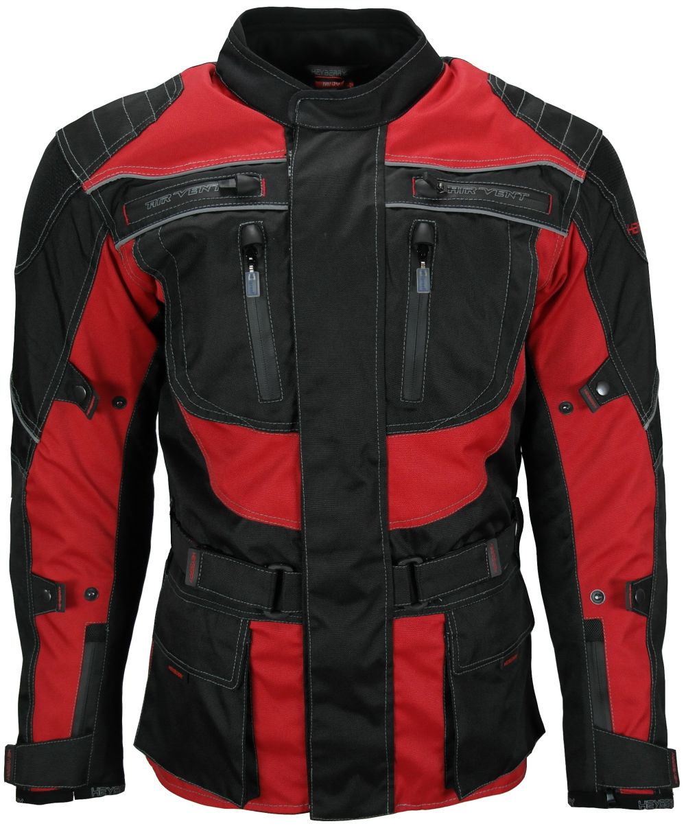 HEYBERRY Touren Motorrad Jacke Motorradjacke Textil schwarz rot Gr.3XL