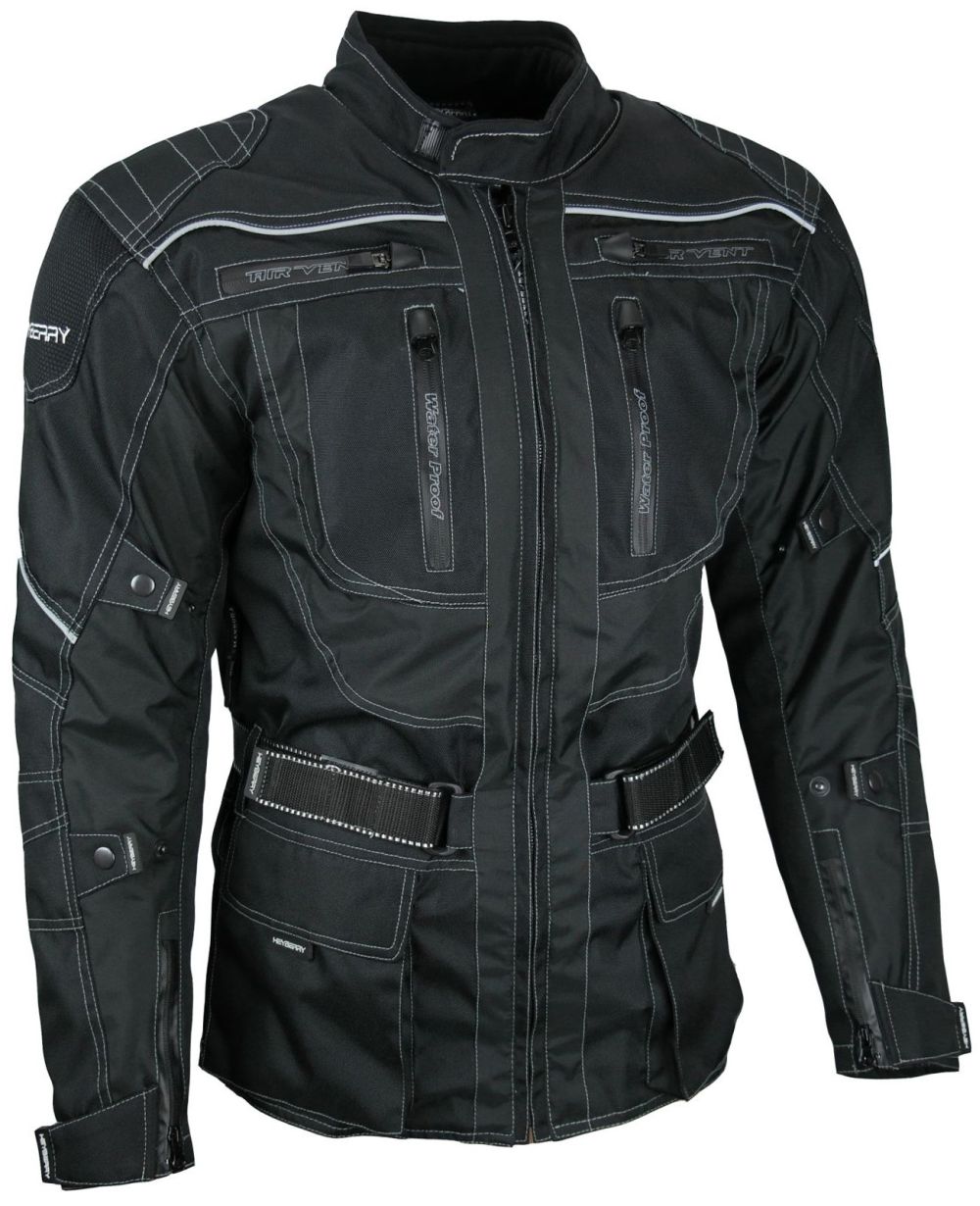 Heyberry Touren Motorrad Jacke Motorradjacke Textil schwarz Gr. M - 3XL
