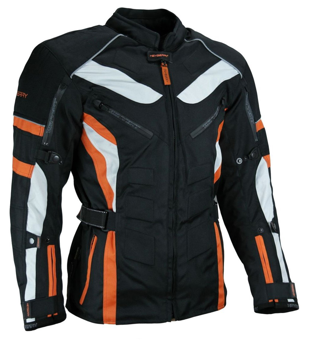 Heyberry Touren  Motorradjacke Textil schwarz orange Gr. M - 3XL