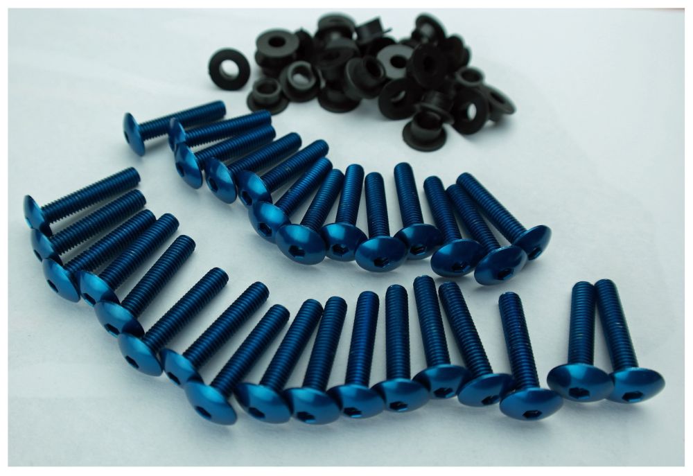 30er Set Verkleidungsschrauben Aluminiumschrauben 30x M5x25 Blau